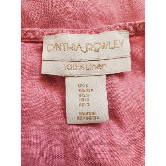 Cynthia Rowley Dress Women Small Linen V Neck Ruffle Mini Sleeveless Summer EUC - Picture 3 of 5